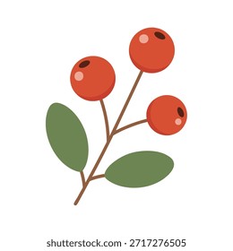 Una Ilustración vectorial minimalista de una ramita de bayas