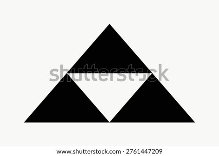 Minimalist vector illustration of a black triangle with an inverted triangle cutout in the center, set against a plain white background.