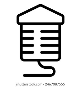 Minimalist vector illustration of a black and white bee house icon, perfect for ecofriendly and sustainable beekeeping and conservation concepts