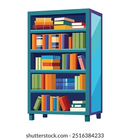 Ilustração minimalista em vetor de uma estante sobre fundo branco