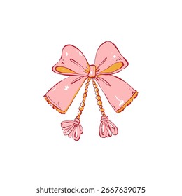 Minimalist vector illustration of a bow. Hand-drawn line art in modern style, decorative design element on light background.