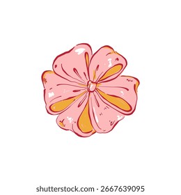 Minimalist vector illustration of a bow. Hand-drawn line art in modern style, decorative design element on light background.