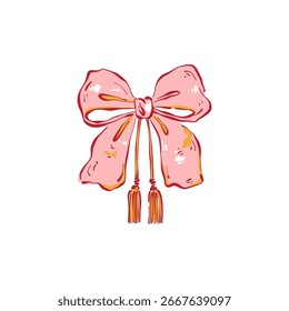 Ilustração vetorial minimalista de um arco. Arte de linha desenhada à mão em estilo moderno, elemento de design decorativo em fundo claro.