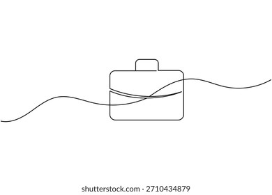 Ilustración vectorial minimalista de un ícono de maletín, que representa el trabajo y los viajes