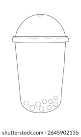 Minimalist vector illustration of a bubble tea cup. Trendy cold drink icon, perfect for summer designs, cafe branding, menu decoration, and lifestyle content.