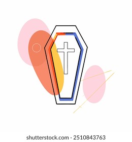 A minimalist vector illustration of a bubbling cauldron with a whimsical touch. The clean design and simple lines make it perfect for Halloween or magical-themed projects...