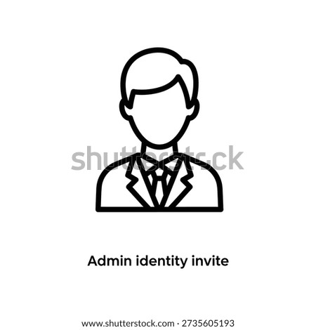Minimalist vector illustration of a business admin identity invite with a clean, flat design, ideal for corporate access, security, and digital authentication projects.