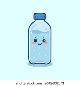 
Minimalist vector illustration of a cartoon water bottle. Clean flat design with soft shading, perfect for hydration-related projects, health apps, and wellness branding.
