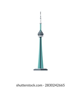 Minimalist Vector Illustration of CN Tower Toronto Canada Landmark Isolated on White Background