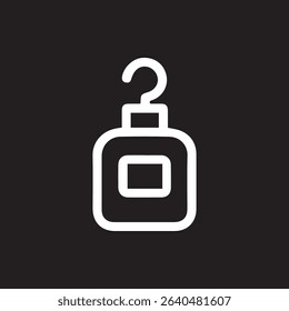 Minimalist vector illustration of a container with a hook, ideal for icons or design elements