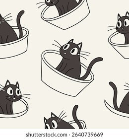  minimalist vector illustration of cute black cats.