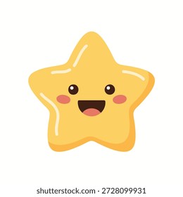 Una Ilustración vectorial minimalista de una estrella sonriente linda