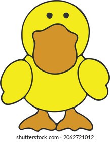 minimalist vector illustration cute yellow duckling pictures