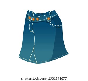 A minimalist vector illustration of a denim skirt. Ideal for branding, marketing materials, and social media graphics for fashion businesses