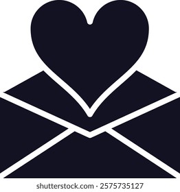 Minimalist vector illustration depicting a heartfelt love message, perfect for celebrating Valentine s Day, weddings, or any romantic event filled with affection and connection