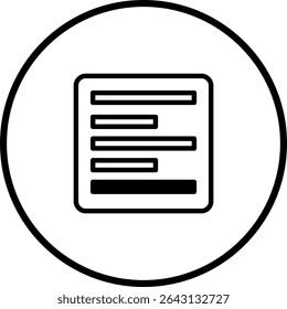 Ilustração vetorial minimalista de um ícone de documento delimitado por um contorno de círculo