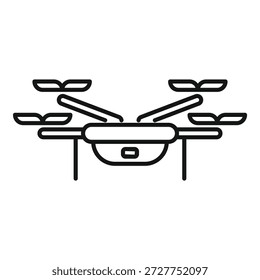 Minimalist vector illustration of a drone hovering and recording footage