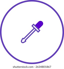 Minimalist vector illustration of a dropper with circular frame and clean design