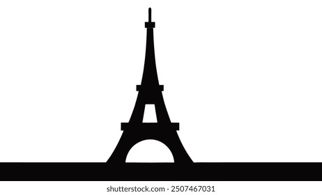 Minimalist vector illustration of the Eiffel Tower in Paris