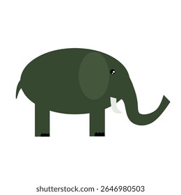 Minimalist vector illustration of an elephant in profile view, ideal for educational content, wildlife themes, kids’ materials, and conservation-related design projects.