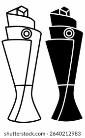 Minimalist vector illustration of a European trophy cup in outline and solid style. Perfect for sports design, football tournaments, event branding, and icon sets.