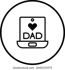 Minimalist Vector Illustration: Father's Day Theme Displayed on Electronic Device