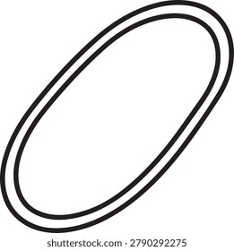Minimalist vector illustration featuring a bold black outline of an oval shape, perfect for modern graphic design projects.