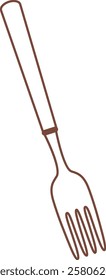 Minimalist vector illustration featuring a brown fork, perfect for enhancing restaurant menus, enriching cooking websites, and elevating various food related design projects