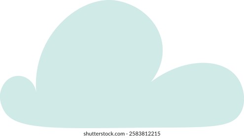 Minimalist vector illustration featuring a light green cloud gently floating in a bright white sky, creating an atmosphere of peace and tranquility, perfect for evoking calmness