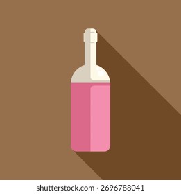 Minimalistische Vektorgrafik mit einer rosafarbenen Weinflasche, ideal für die Präsentation von Getränkemöglichkeiten oder um Designs einen Hauch von Eleganz hinzuzufügen