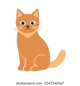 Una Ilustración vectorial minimalista con un gato sentado en colores sólidos. Este diseño simple y limpio resalta la elegancia del gato, perfecto para logotipos, decoración o estampados.