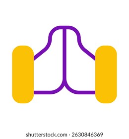 Minimalistische vectorillustratie met gestileerd skelterontwerp met vooraanzicht