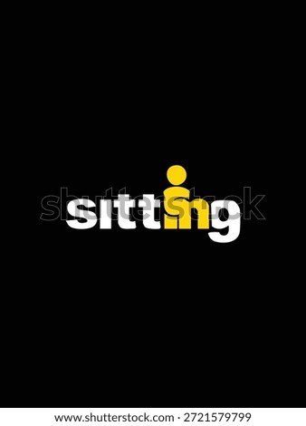 A minimalist vector illustration featuring the word "Sitting", evoking concepts of relaxation, pausing, or being present.