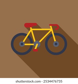 Minimalist vector illustration featuring a yellow bicycle, ideal for projects related to cycling, transportation, or healthy living