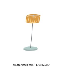 Minimalist vector illustration of floor lamp. Yellow torchere. Depiction of light fitting. Interior element. Decoration.