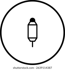 Minimalist vector illustration of a fuse component inside a circular frame design