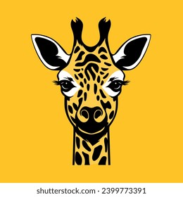 minimalist vector illustration of a girrafe head isola