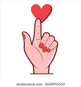 a minimalist vector illustration of a hand making