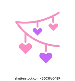 A minimalist vector illustration of a heart mobile.