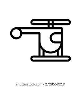 A minimalist vector illustration of a helicopter icon. Kids and Toys single line icon UI design.