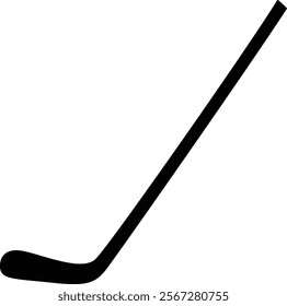 Minimalist Vector Illustration of a Hockey Stick Silhouette in Black