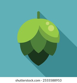 Minimalist vector illustration of a hop, perfect for representing beer brewing or as a design element for a brewery