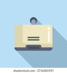 Minimalistische Vektorgrafik eines Identifikationszeichens mit einem einfachen Schattenwurf auf einfarbigem Hintergrund