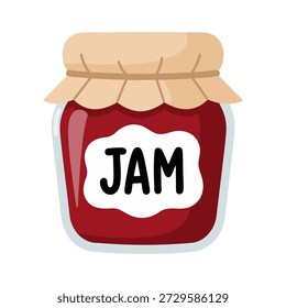 Una Ilustración vectorial minimalista de un tarro de mermelada