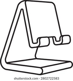 Minimalist vector illustration of a laptop stand with a tablet propped up at an angle