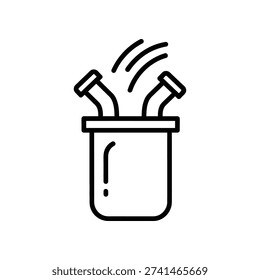 Minimalist vector illustration of a light bulb emitting creative smoke lines, symbolizing innovation and bright ideas for business and design projects.