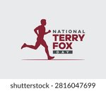 Minimalist vector illustration logo for National Terry Fox Day