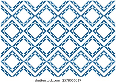Minimalist vector illustration with a modern batik motif in a calming blue and white palette. Perfect as an elegant design background.