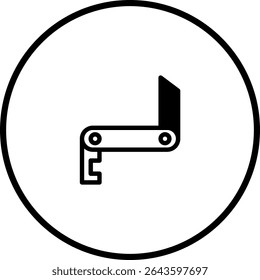 Minimalist Vector Illustration of a Multi-Tool Icon within a Circle, Modern Design