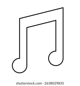 Minimalist vector illustration of a music note icon. Simple and clean design, ideal for use in audio apps, music platforms, sound interfaces, or creative projects.